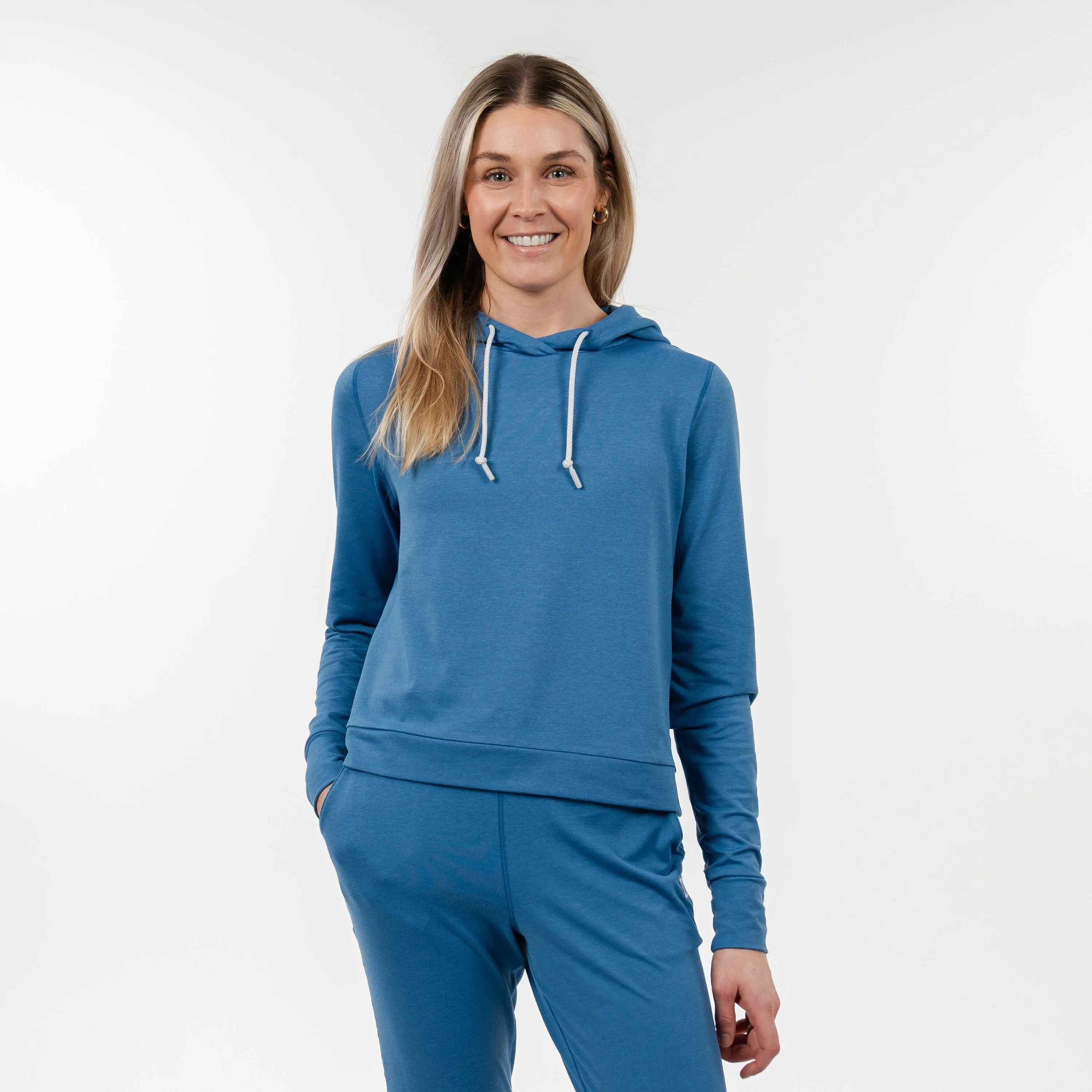 Tempo Performance Hoodie | Heather - Stone Blue/Vintage Blue