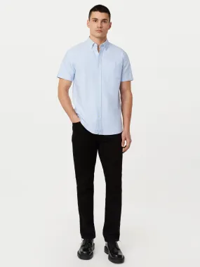 The Jasper Short Sleeve Oxford Shirt in Medium Blue