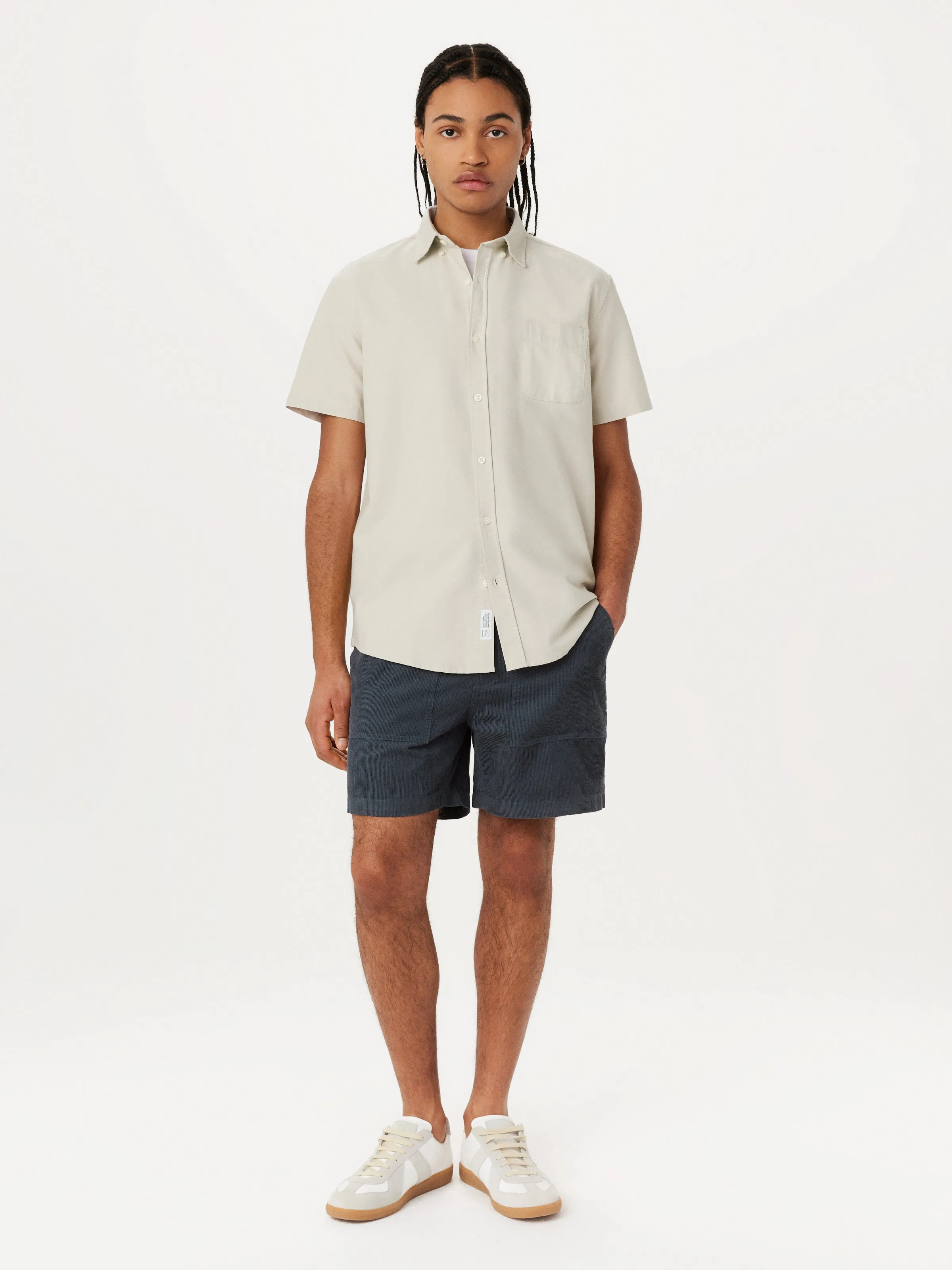 The Jasper Short Sleeve Oxford Shirt in Moonlight