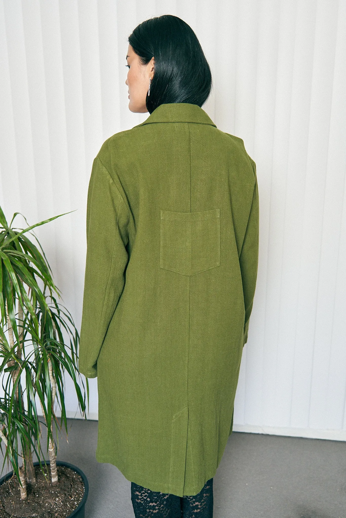 Unisex Too Many Pockets Moss Linen Jacket X Noah Harmon