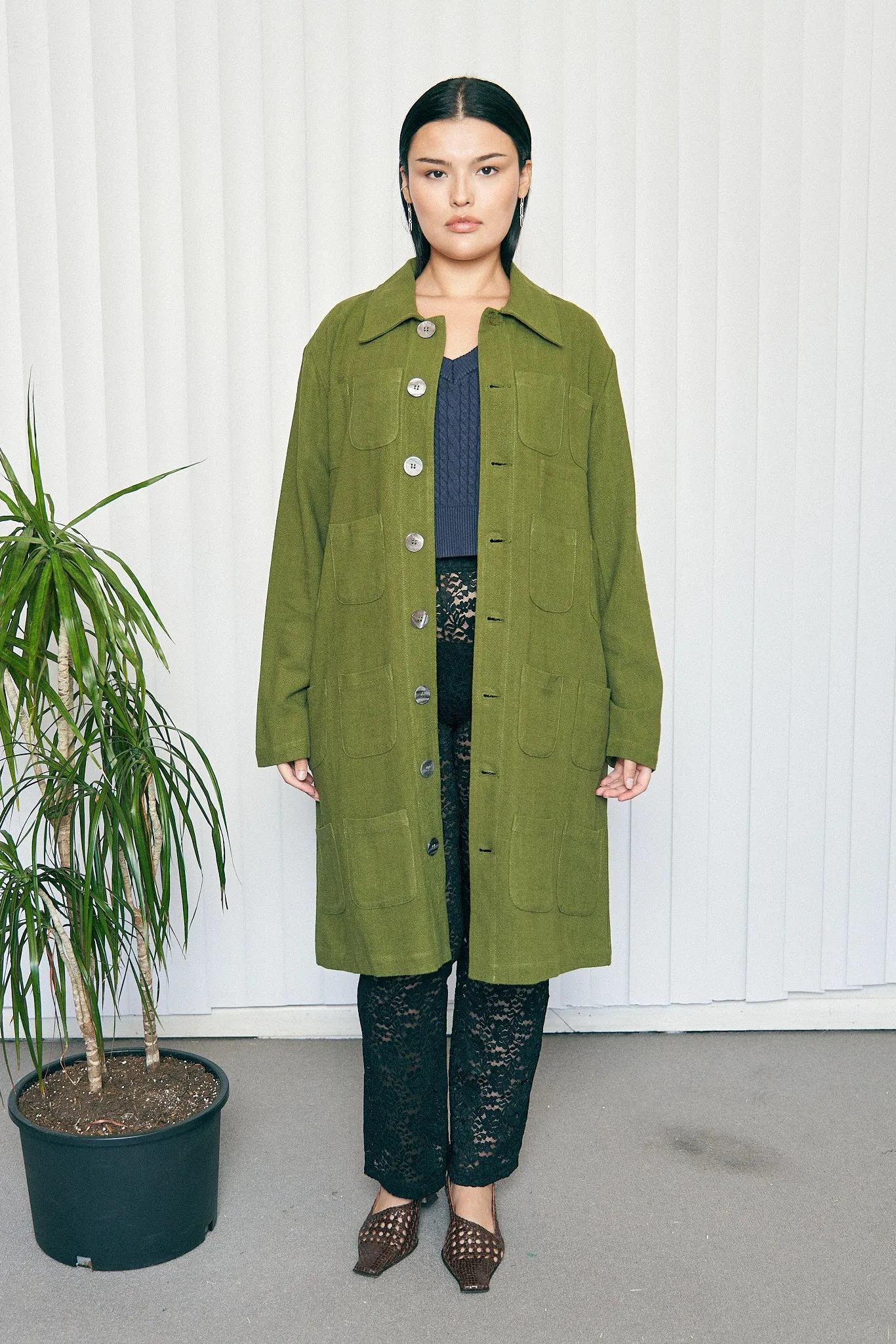 Unisex Too Many Pockets Moss Linen Jacket X Noah Harmon