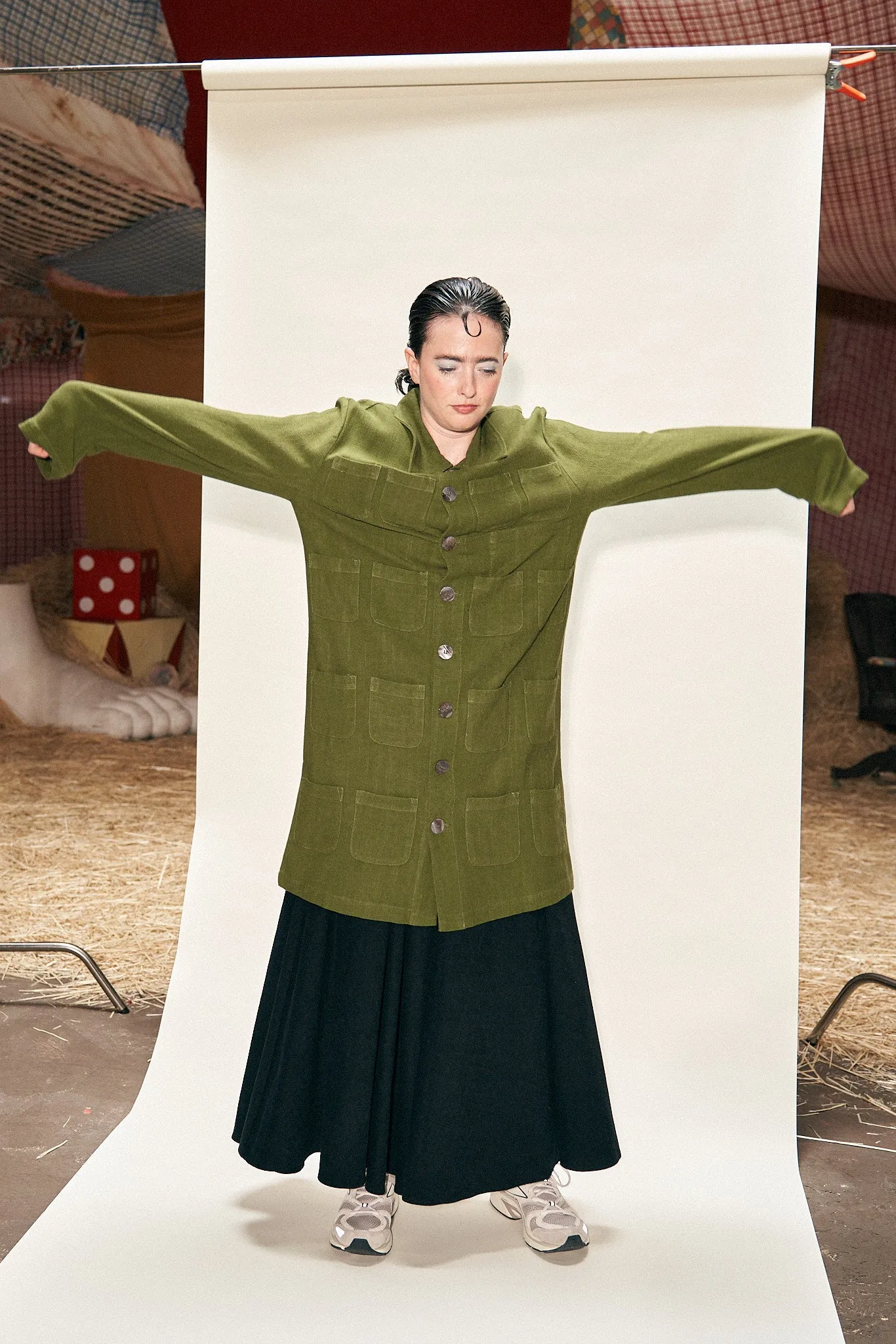 Unisex Too Many Pockets Moss Linen Jacket X Noah Harmon