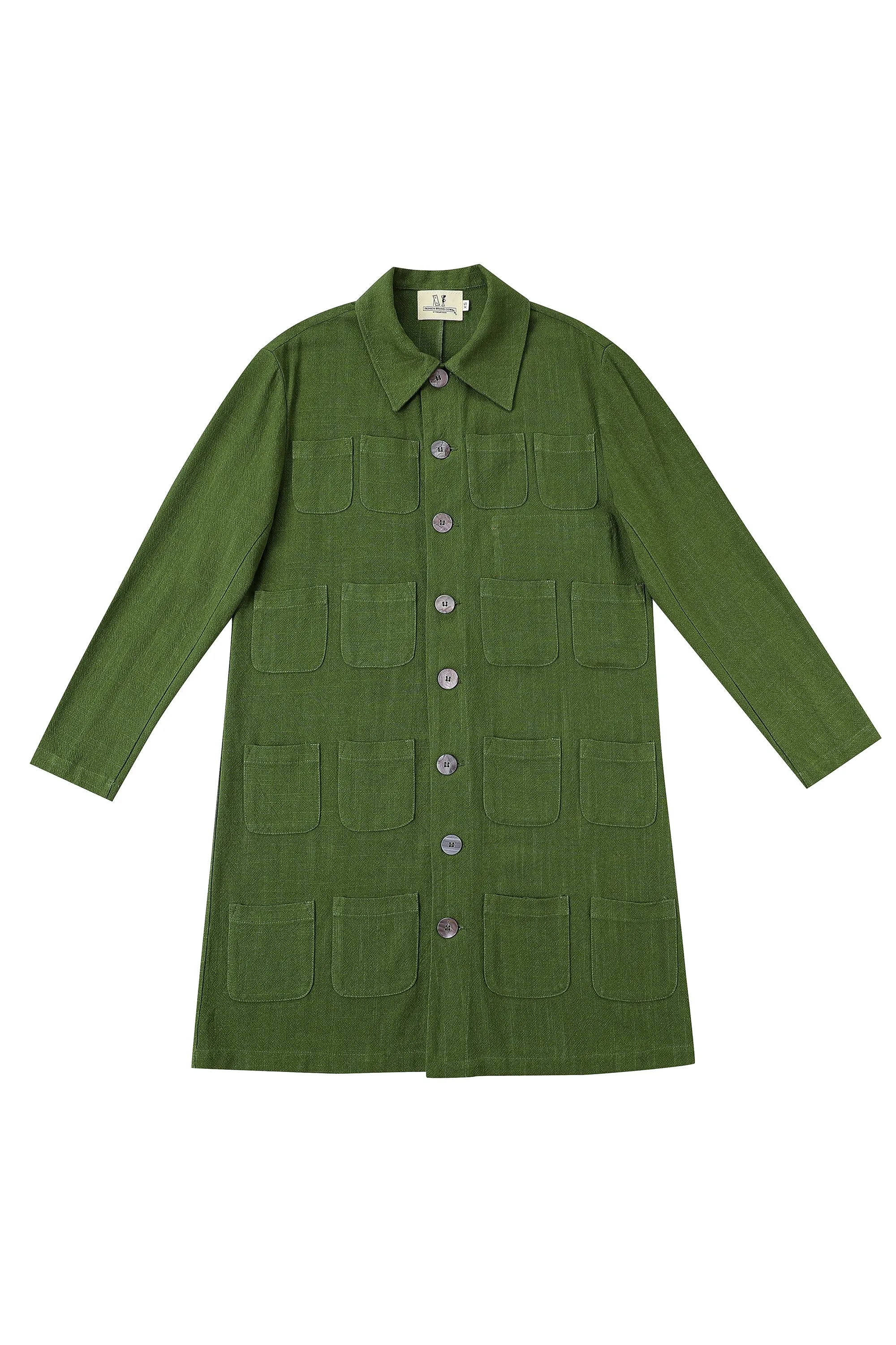 Unisex Too Many Pockets Moss Linen Jacket X Noah Harmon