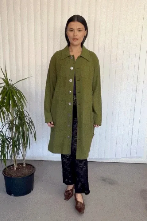 Unisex Too Many Pockets Moss Linen Jacket X Noah Harmon